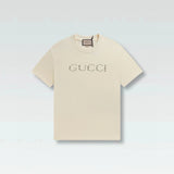 Gucci T-shirt Front Rhinestone Lettering logo round Neck Short Sleeve25ss New pure cotton T Unisex T-Shirt OS Loose Fit Base Shirt Top Half Sleeve T-Shirt