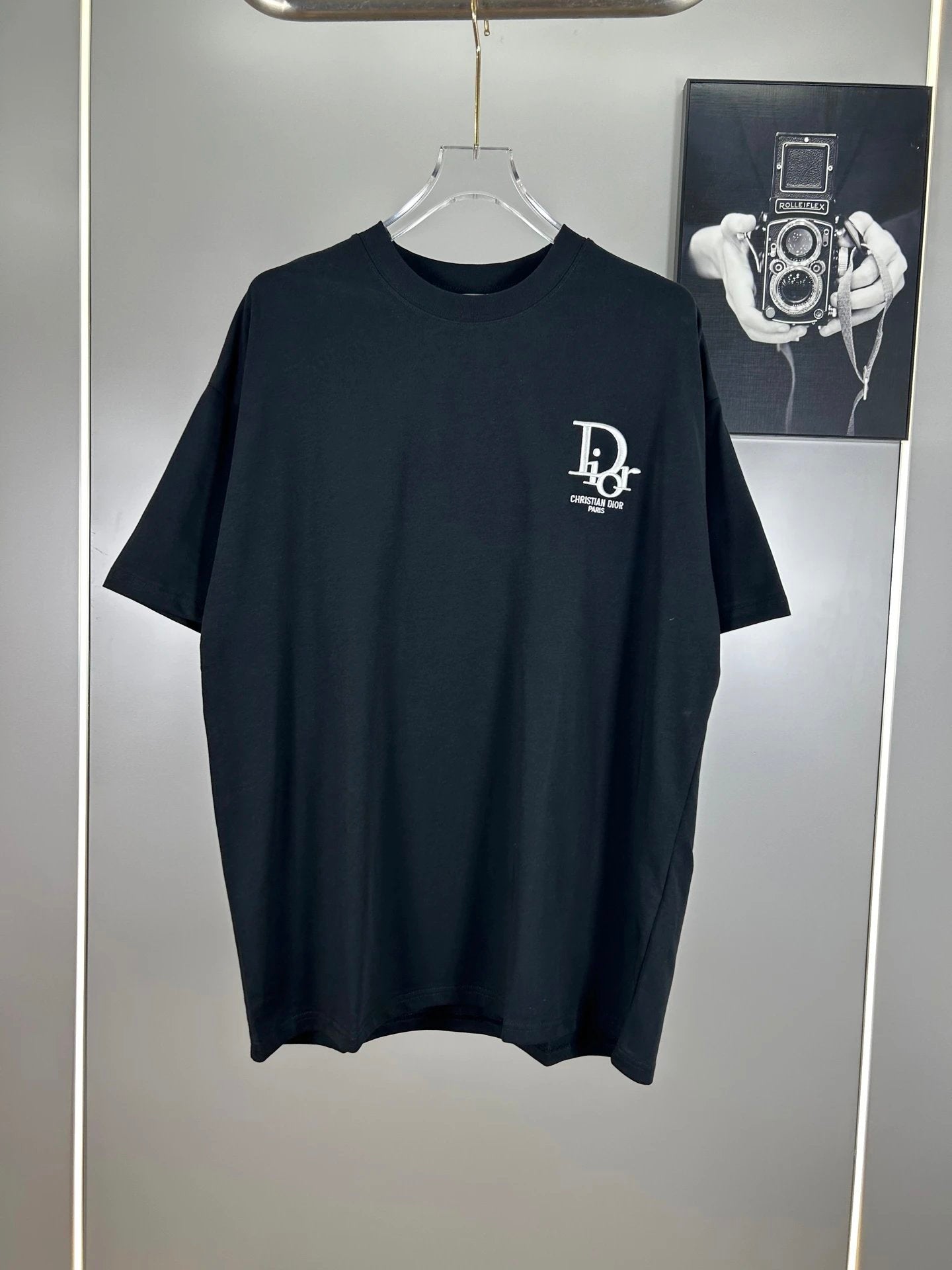 Dior T-shirt Back Embroidered Letters logo round Neck Short Sleeve25ss New pure cotton T Unisex T-Shirt OS Loose Fit Base Shirt Top Half Sleeve T-Shirt
