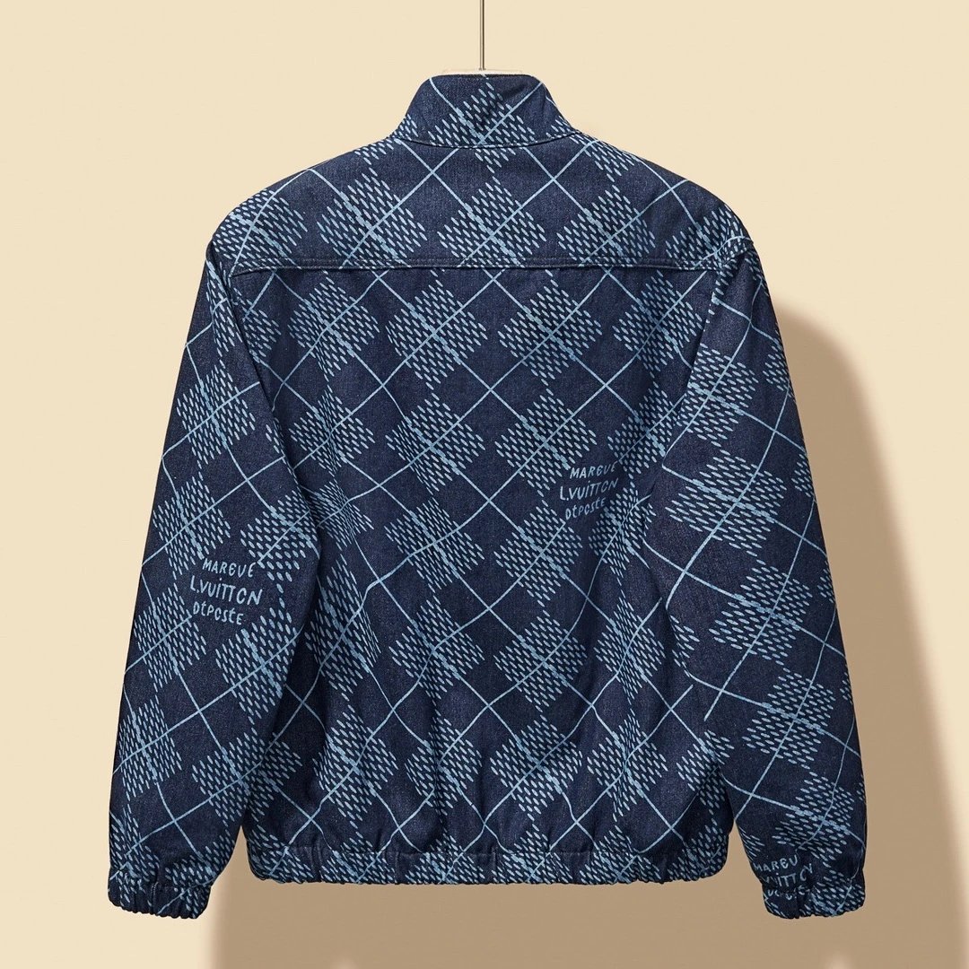 Louis Vuitton LV Jackets Denim Lamb Wool Coat Tail Light Series Unisex Couple Style