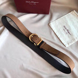 Ferragamo Belt Top version 【Full Package】Belt Width for Men and Women3.5cm Pin Buckle with Chip nfc Anti-Counterfeiting Quality Counter Full Set Packaging Italian Double-Sided Cowhide Matching Boutique Brass Buckle Long and Short Belt Pants Belt