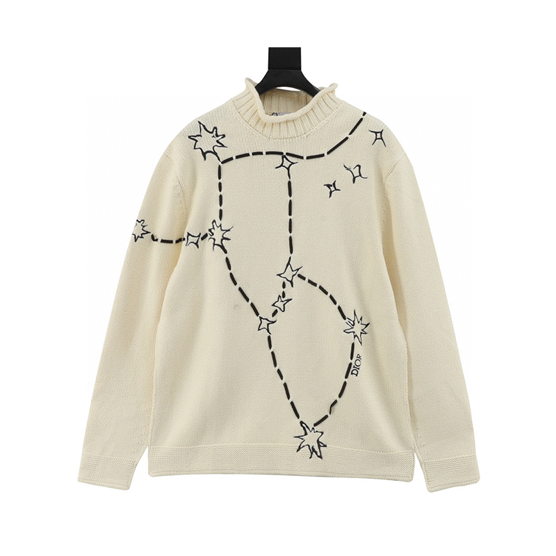 Dior Sweater Constellation Embroidery Jacquard XINGX Sweater for Men and Women