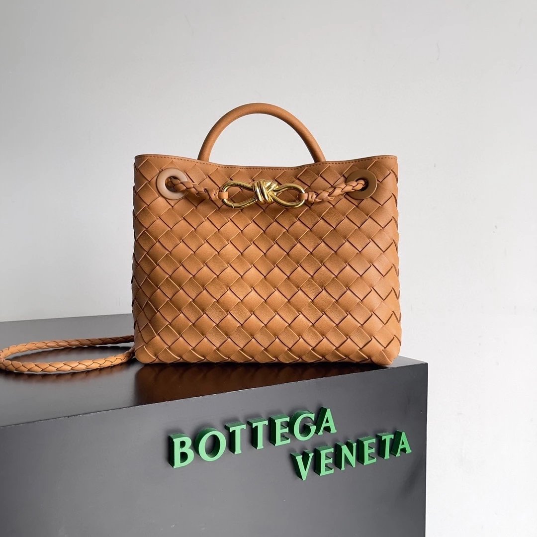 Bottega Veneta Women's Bag Top version 【Level Surrogate Shopping】Home New andiamo Handbag Woven Bag Horoscope Buckle Briefcase Large45cm Shopping Bag Tote Bag tote Bag Handbag Shoulder Crossbody Bag24New Women's Bag New Color Idle Style Square Pocket Bag