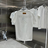 Louis Vuitton LV T-shirt Back Cross Stitch Embroidery logo round Neck Short Sleeve25ss New Pure Cotton Unisex Style T T-shirt OS Loose Fit Base Shirt Top Half Sleeve T-Shirt