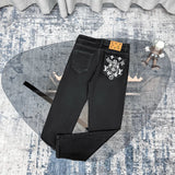 Louis Vuitton LV Jeans Pocket Letter Pattern Print logo25ss Spring Summer New Straight Loose Jeans Unisex Slim Fit Long Pants