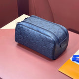 Louis Vuitton LV Wallets/Clutches Top version 【Top with High Version】【LockerDoppKit Toilet Bag】M83112Flower(Silk Screen)Black Color Wash Bag DOPP Toilet Bag/Cosmetic Bag Men's and Women's Bags Handbag Presbyopic M83112Black Flower Wash Bag Large M12641