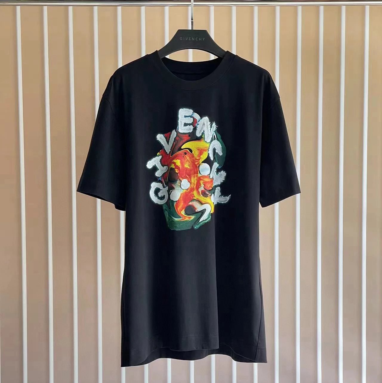 Givenchy T-shirt Top Version Counter Same Collection2Short Sleeve T T-shirt Summer Fashion Men's and Women's Same Mercerized Cotton Printing