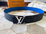 Louis Vuitton LV Belt Top version 【Counter Quality】The Most New Belt4.0cm Men's Belt Metal Buckle Men's Leather Belt with Classic Presbyopic Checkerboard Plaid Belt！Positive Trade Company Product Japanese Orders！Non-Market General Imitation，With Genuine G
