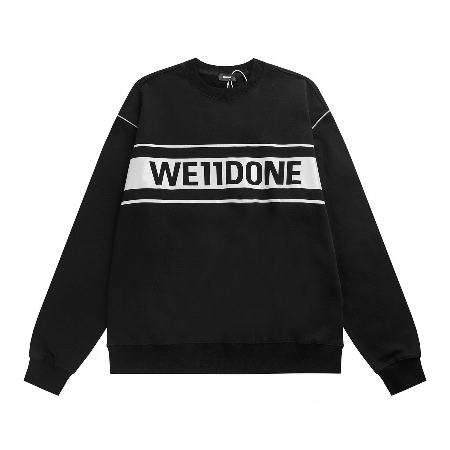 We11done Hoodie Top Version Special-Interest Fashion Brand American Korean Style Autumn and Winter Loose Men's Couple round Neck Sweater