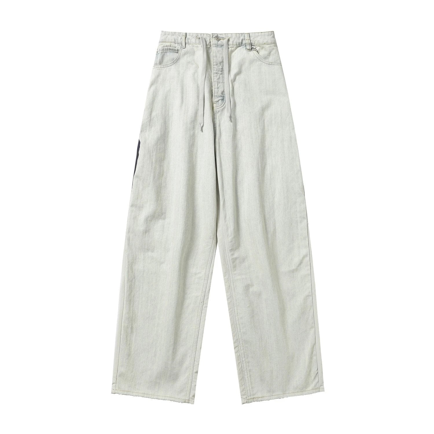 Balenciaga Jeans Denim Fabric Patchwork Sports Woven25ss Spring Summer New Straight Leg Pants Unisex