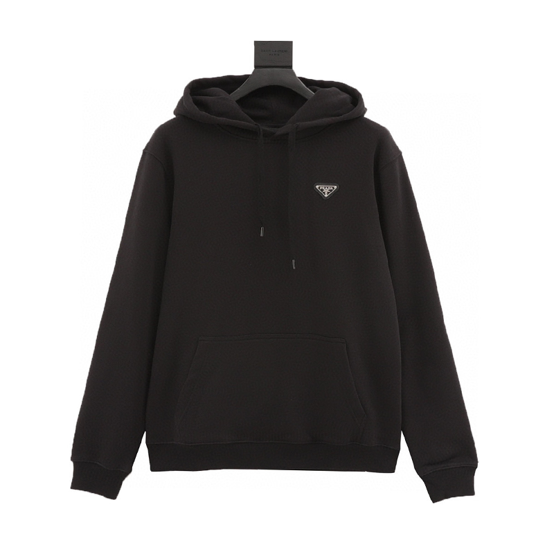 PRADA Hoodie  Chest Triangle Mark Hooded Sweater for Men and Women