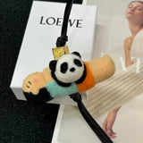 LOEWE Women's Bag Top version 【New pendant】Hanging Ornament Pendant Felt and Cow Leather Jarre Aero Bull Puppy Hanging Ornament/Pendant Panda Ornaments Elephant Pendant Full Series Small Animal Ornaments