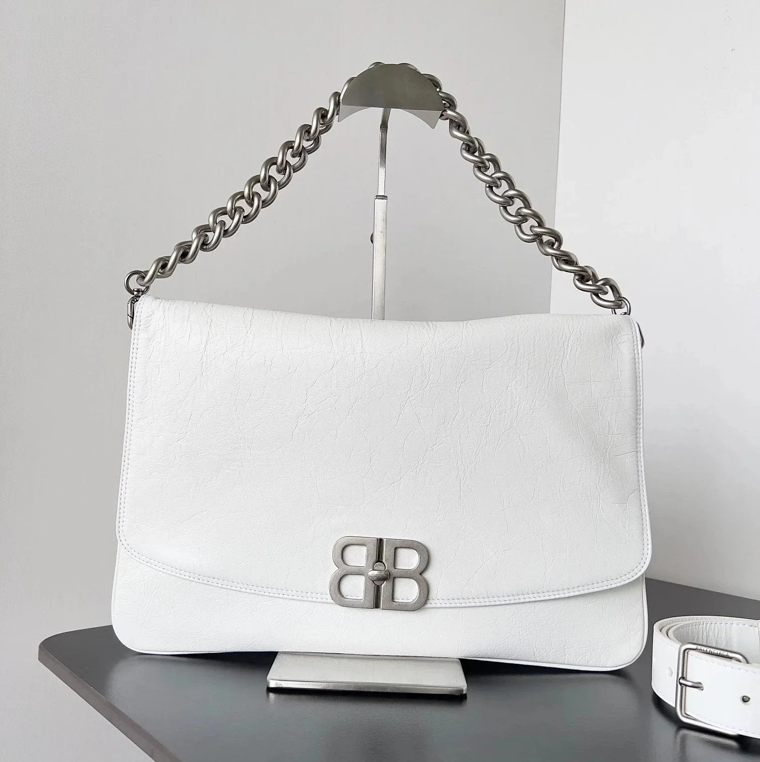 Balenciaga Bag Top version 【Super Original Leather】New23FallBBSoft Series Chain Underarm Bag Large Men's Bag Crossbody Bag Shoulder Bag Messenger Bag New Women's Bag Chain Bag Backpack Underarm Bag