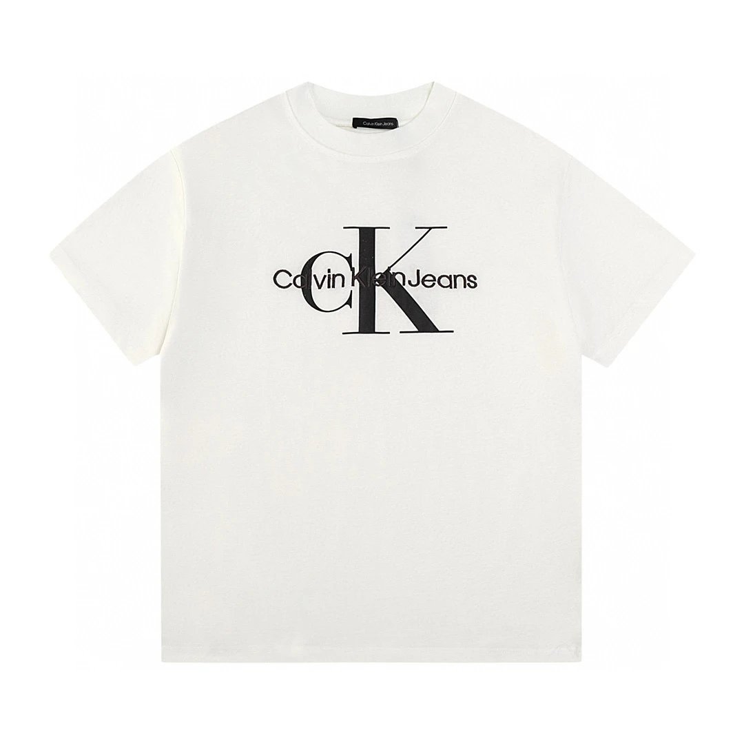 Calvin Klein T-shirt Top Version Counter Same Style Pure Cotton Summer Men's and Women's Same Fashion Loose All-Matching2024New Short Sleeve T T-shirt