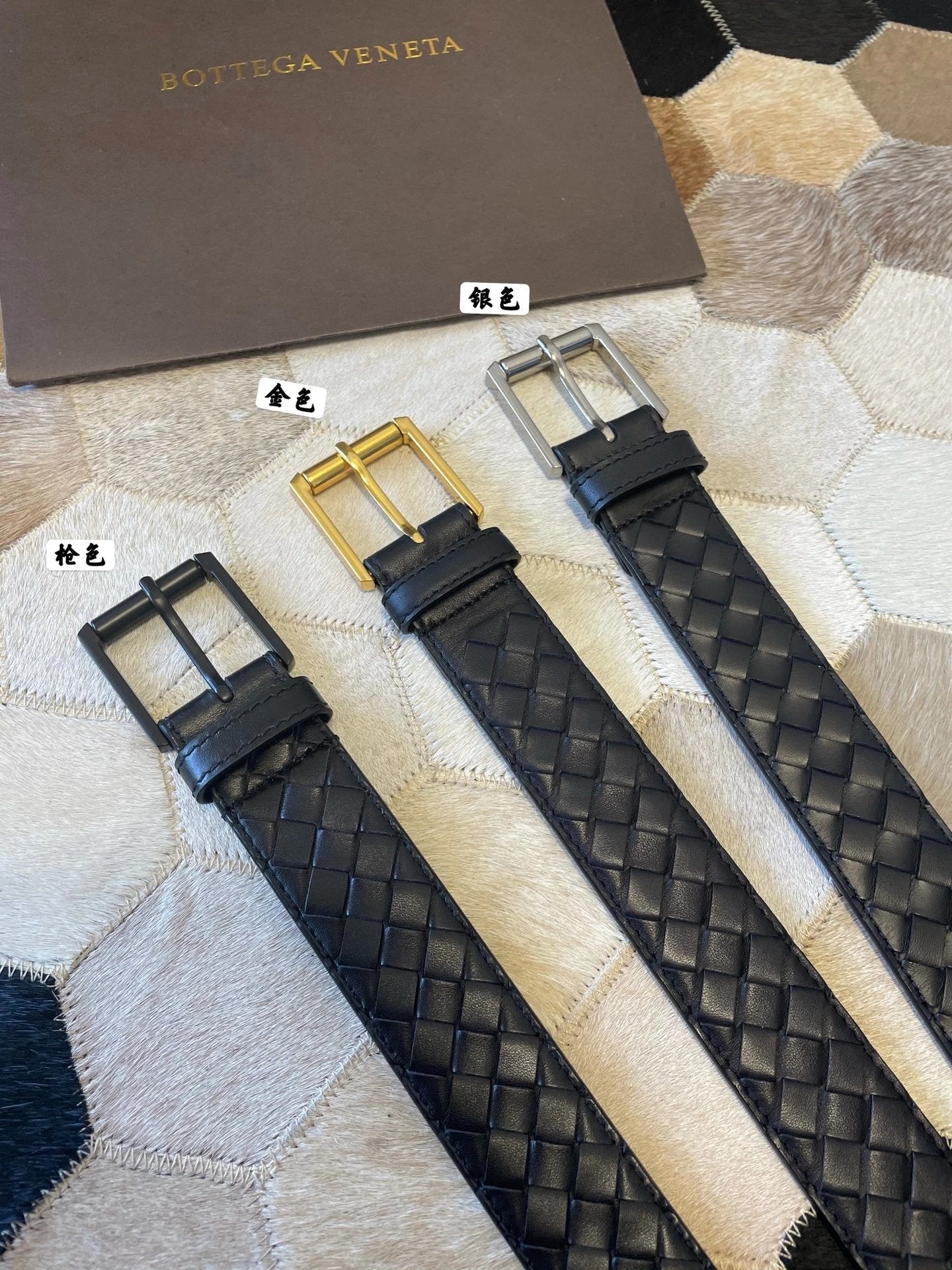 Bottega Veneta Belt 【First Layer Cowhide】Counter Version Free Packaging New Belt Men's First Layer Cowhide Hand-Woven Calfskin Belt Fashion All-Matching3.5cm Pant Belt Men and Women Business Casual Belt Belt Men's Leather Belt