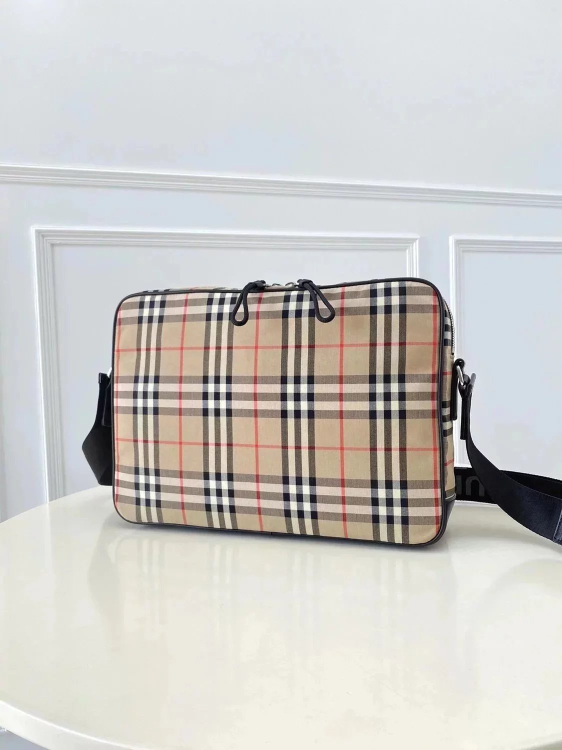 Burberry Women's Bag Top version 【Original Order Genuine Goods Leather】Zhan Ma New Couple Horizontal Crossbody Bag Nylon Cloth British Style Classic Retro Plaid Camera Bag Men and Women Couple One-Shoulder Bag Small Square Bag Men's and Women's Bags Handb