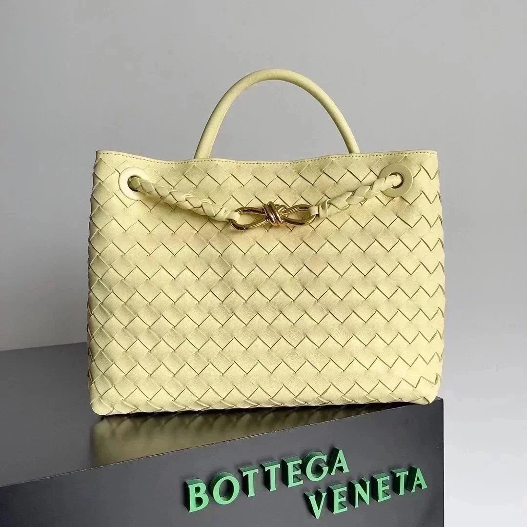 Bottega Veneta Women's Bag Top version 【Level Surrogate Shopping】Home New andiamo Handbag Woven Bag Horoscope Buckle Briefcase Large45cm Shopping Bag Tote Bag tote Bag Handbag Shoulder Crossbody Bag24New Women's Bag New Color Idle Style Square Pocket Bag