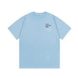 LOEWE T-shirt Two-Tone Small Letter Embroidery on Chest logo round Neck Short Sleeve25ss New Pure Cotton Unisex Style T T-shirt OS Loose Fit Base Shirt Half Sleeve T-Shirt Top Half Sleeve