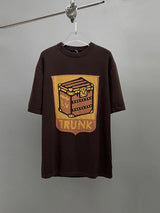 Louis Vuitton LV T-shirt Deep Brown Chest Box Patch Knit Sweater Round Neck Short Sleeve25ss New pure cotton T Unisex T-Shirt OS Loose Fit Base Shirt Top Half Sleeve T-Shirt