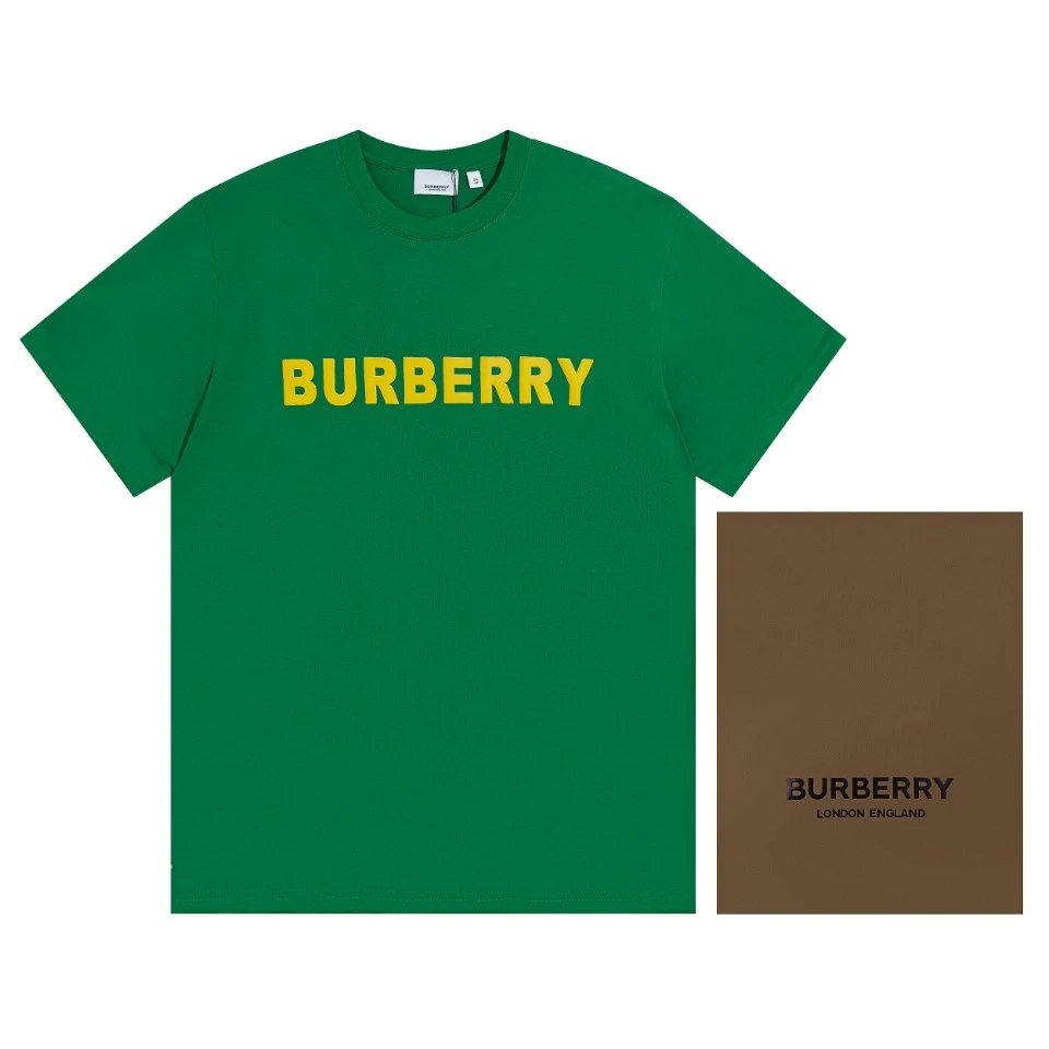 Burberry T-shirt Classic Style Front Logo logo round Neck Short Sleeve25ss New Pure Cotton Unisex Style T T-shirt OS Loose Fit Base Shirt Top Half Sleeve T-Shirt