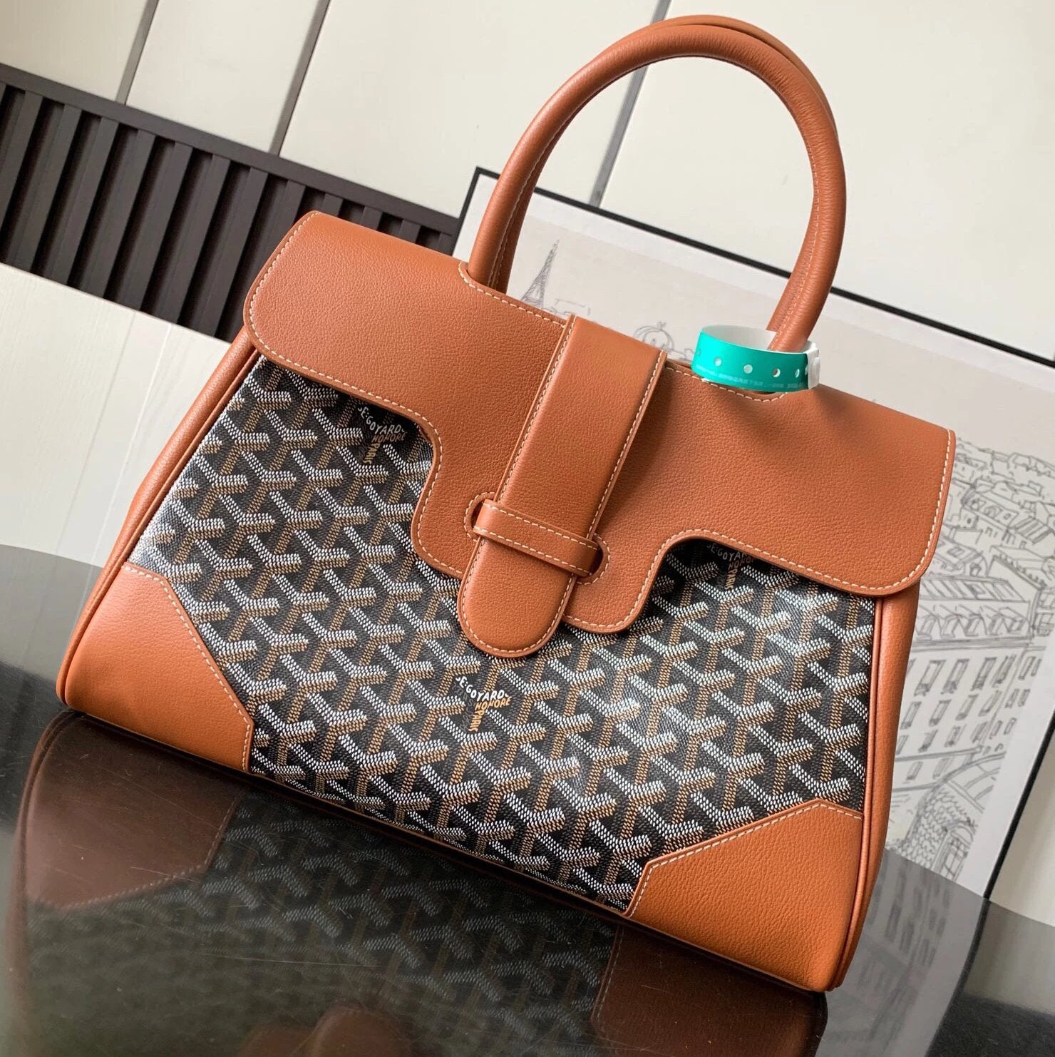 Goyard Bag Top version New Saigon Tote Handbag Shopping Bag Tote Bag Saigon Saigon Bag Star Same Style Leather Crossbody Kelly Bag