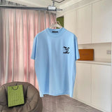 Louis Vuitton LV T-shirt Chest Letter Print logo round Neck Short Sleeve25ss New Pure Cotton Unisex Style T Casual T-Shirt Base Layer Shirt OS Loose Fit Half Sleeve Top Plus Size