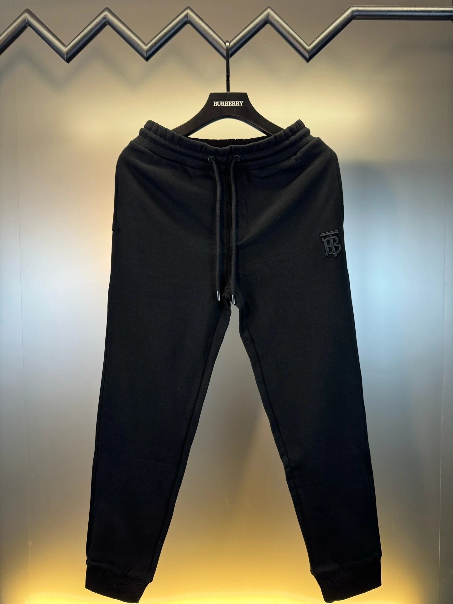 Burberry Sweatpants Embellished Logo logo Drawstring Jogger Sweatpants for Men and Women, Autumn and Winter Loose Fit, High Waist, Color Block, Plus Size, Casual Pants