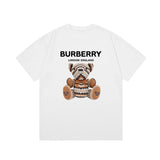 Burberry T-shirt Front Bear Letter Direct Print logo round Neck Short Sleeve25ss New Pure Cotton Unisex Style T T-shirt OS Loose Fit Base Shirt Top Half Sleeve T-Shirt