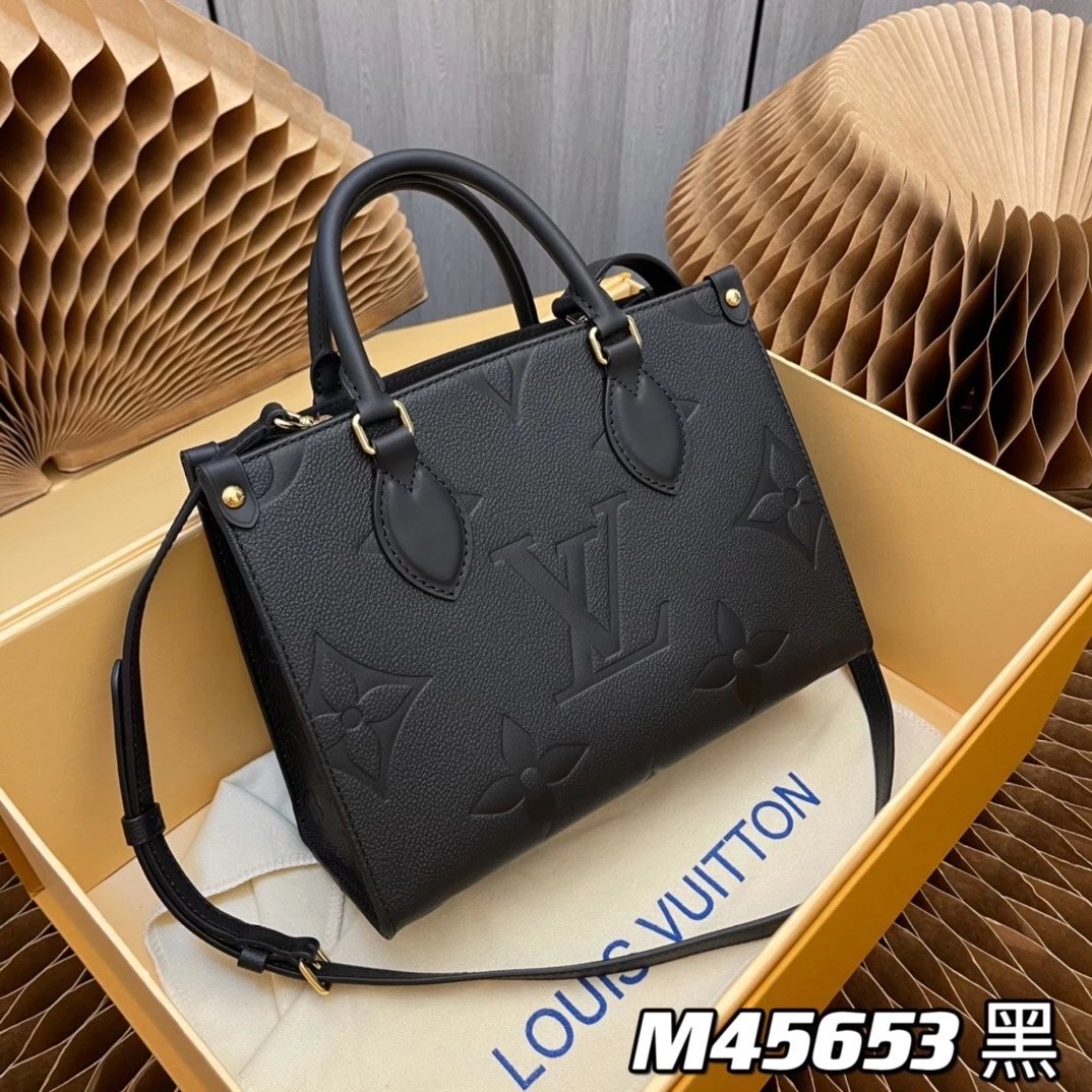 Louis Vuitton LV Women's Bag Top version Early Spring New Small Size Classic Floral Tote Bag Mummy Bag Shoulder Portable Messenger Shopping Bag New Small Size25cm Gray Black