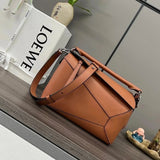 LOEWE Women's Bag Top version 【Original Leather Version】2023New Mini Satin Cow Leather PuzzleEdge Handbag puzzle Mini Handbag Geometric Bag Mobile Phone Bag Portable Messenger Bag Loe New puzzle Bag nano Size18cm Summer bags