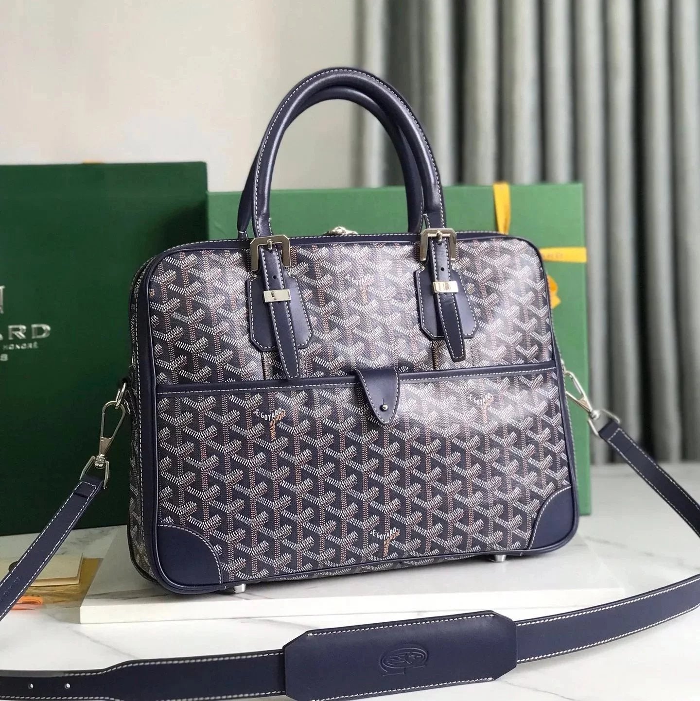 Goyard Bag Top version 【Original Leather Surrogate Shopping Edition】New Product Ambassadmessagebag Small Size Briefcase Men's Handbag Tote Bag Briefcase Business Trip File Bag Men's Bag New Men's Business Casual Briefcase Computer Bag