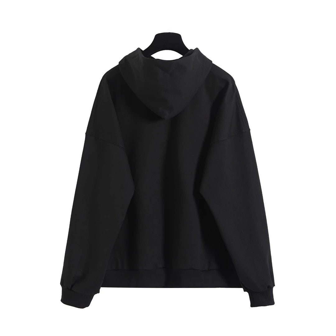 Balenciaga Hoodie Half-Zip Totem Print Hoodie380100% Pure Cotton Terry Pullover Hoodie os Unisex Fit Top24ss Autumn and Winter New Products