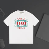 Gucci T-shirt Double-breasted G Letter Printing logo round Neck Short Sleeve25ss New Pure Cotton Unisex Style T T-shirt OS Loose Fit Base Shirt Half Sleeve T-Shirt Top Half Sleeve