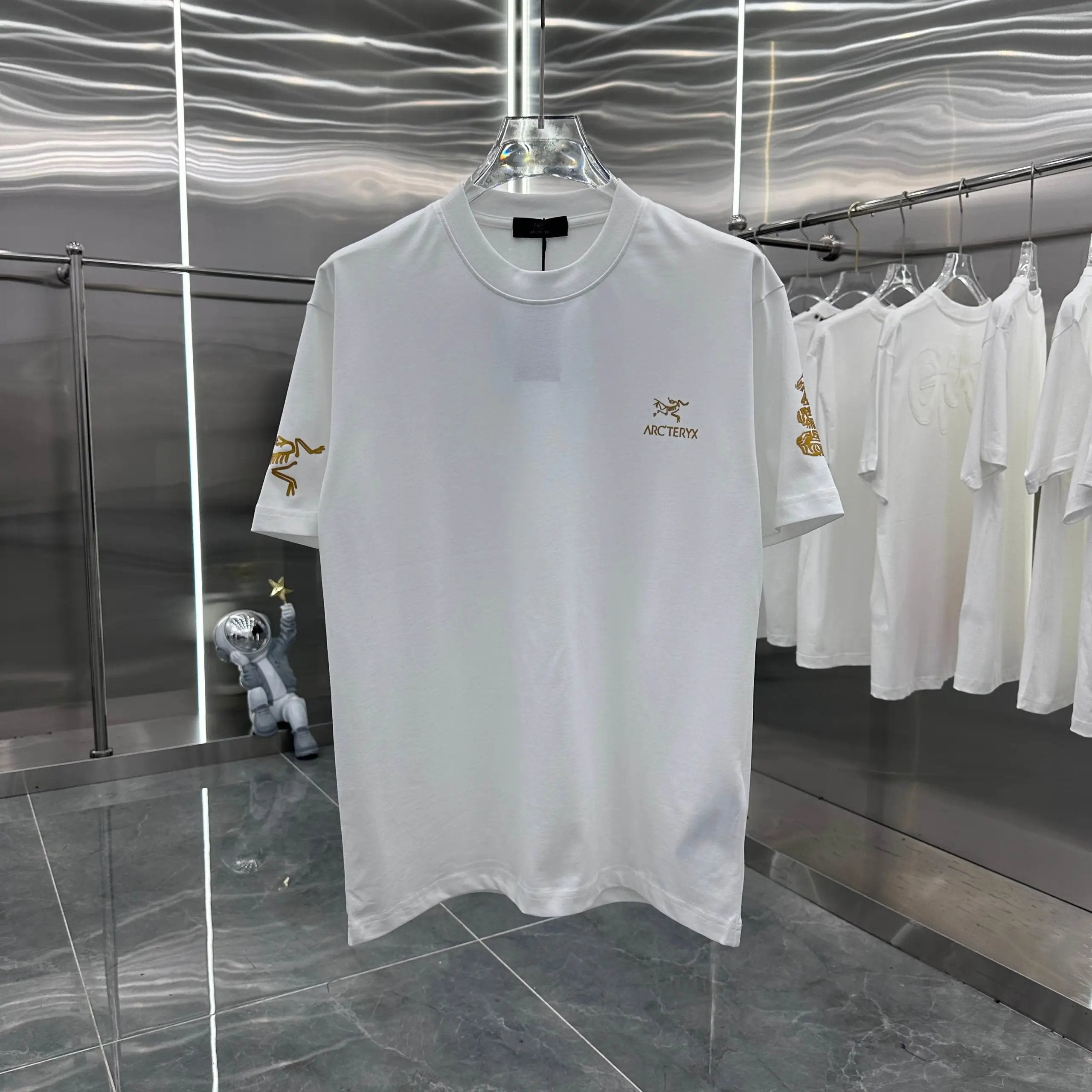 Arc'teryx T-shirt Unique Chest Print logo round Neck Short Sleeve25ss New Pure Cotton Unisex Style T T-shirt OS Loose Fit Base Shirt Half Sleeve T-Shirt Top Half Sleeve