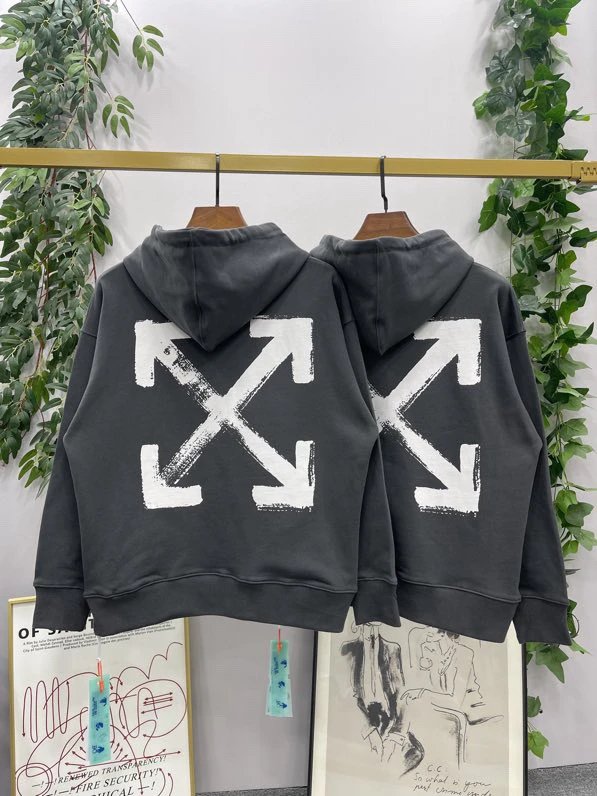 OFF -White Hoodie Top Version Counter Same Style Heavy New Casual Hooded Sweater Versatile Loose Hoodie Trendy Pure Cotton