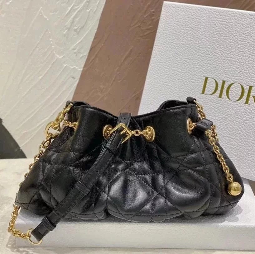 Dior Women's Bag Top version 【Version】Level Surrogate Shopping2023Summer New Ladies ammi Small Golden Beads Steamed Pork Dumplings Bag Small Golden Balls Sheepskin Handbag Women's Bag Cloud Bag Steamed Pork Dumplings Bag Shoulder Messenger Bag Clutch Bag