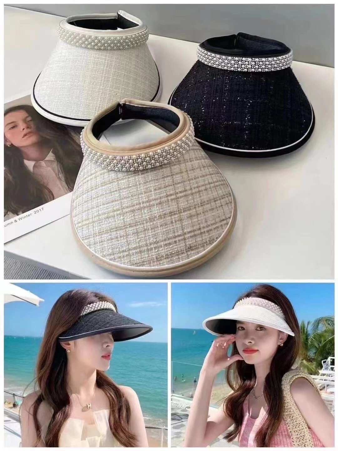 Chanel Hat Fashion Casual Hat～2024Summer New Air Top Sunhat
UV Protection Inner Design，Beach Can Be Worn Everyday！Travel Essential Low-Key Luxury