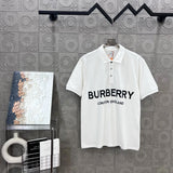 Burberry T-shirt Chest Letter Print logoPOLO Short Sleeve Turn-down Collar Shirt Unisex Summer Loose Fit T Business Commuter Short Sleeve Shirt Plus Size