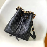 Louis Vuitton LV Women's Bag Top version 【Original Leather】23New Bucket Bag Shoulder Bag Crossbody Bag Chain Bag22599Made of Soft Cow Leather NeoNoéBB The Embossed Flower Pattern of the Bucket Bag Shows a Soft Contrast Color Effect..Bag Chain Leather Elem