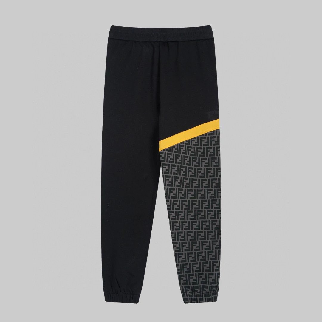 FENDIFENDl Sweatpants Top Version Color Matching Men's and Women's Same Casual Sports Trousers Sweatpants Pants