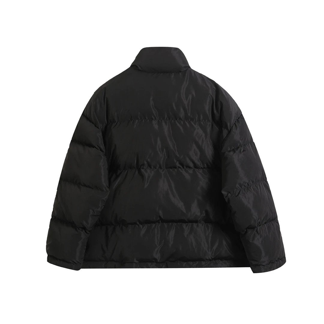 Balenciaga Down Jacket Collaboration Runway Style Three-Bar Cocoon Cotton Jacket Casual Loose Versatile Thickened Warm Bread Jacket os Unisex Style24ss New Winter Products