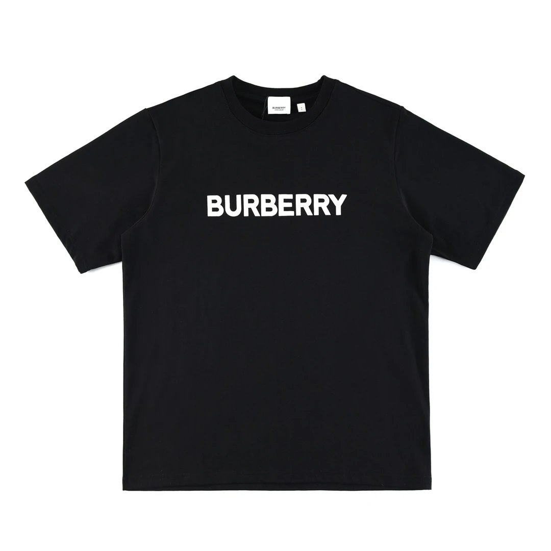 Burberry T-shirt Chest Letter Print logo round Neck Short Sleeve25ss New Pure Cotton Unisex Style T Casual T-Shirt Base Layer Shirt OS Loose Fit Half Sleeve Top Plus Size