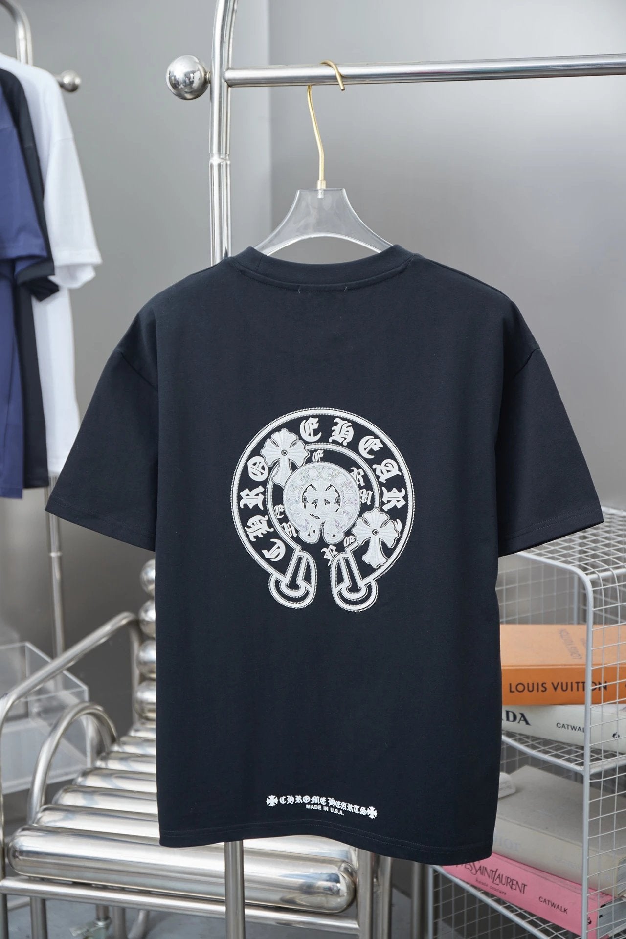 Chrome Hearts T-shirt Sanskrit Script Print logo round Neck Short Sleeve25ss New pure cotton T Unisex T-Shirt OS Loose Fit Base Shirt Top Half Sleeve T-Shirt