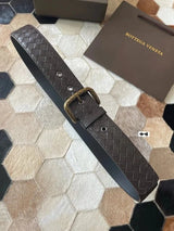 Bottega Veneta Belt 【First Layer Cowhide】Counter Version Free Packaging New Belt Men's First Layer Cowhide Hand-Woven Calfskin Belt Fashion All-Matching3.5cm Pant Belt Men and Women Business Casual Belt Belt Men's Leather Belt Bottega Belt