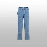 Louis Vuitton LV Jeans Checkerboard Straight Washed Blue Jeans Autumn Winter New Unisex Loose Casual Wide Leg High Waist Pants