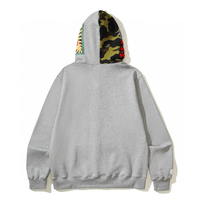 Bape Hoodie Top Version Japanese Style Fashion Brand Classic Shark Camouflage Hooded Sweater Hip Hop Style Loose Men and Women Couple Hoodie Coat