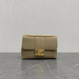 Celine women's bag Top version 【Super Original Leather High Version】24New Women's Bag VICTOIRE Handbag Iconic Metal TRIOMPHE Lock Arc De Triomphe Victory Bag victoire Chain Bag