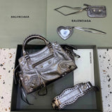 Balenciaga Bag Top version 【High Version Surrogate Shopping】2022New Latest Neocagole Motorcycle Bag Oil Wax Leather Genuine Leather Bag Backpack Shoulder Bag Crossbody Bag Rivet Diamond Motorcycle Bag Handbag Tote Bag
