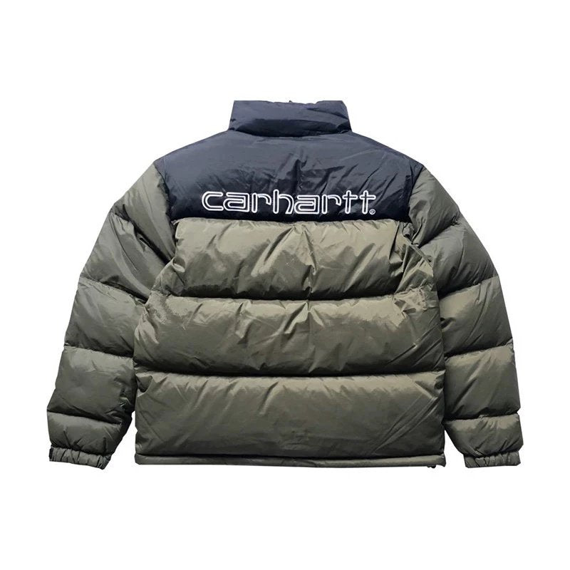 Carhartt Down Jacket Top Version Autumn and Winter Stand-up Collar Thermal White Duck down Jacket Waterproof Fabric Loose Jacket Coat Men