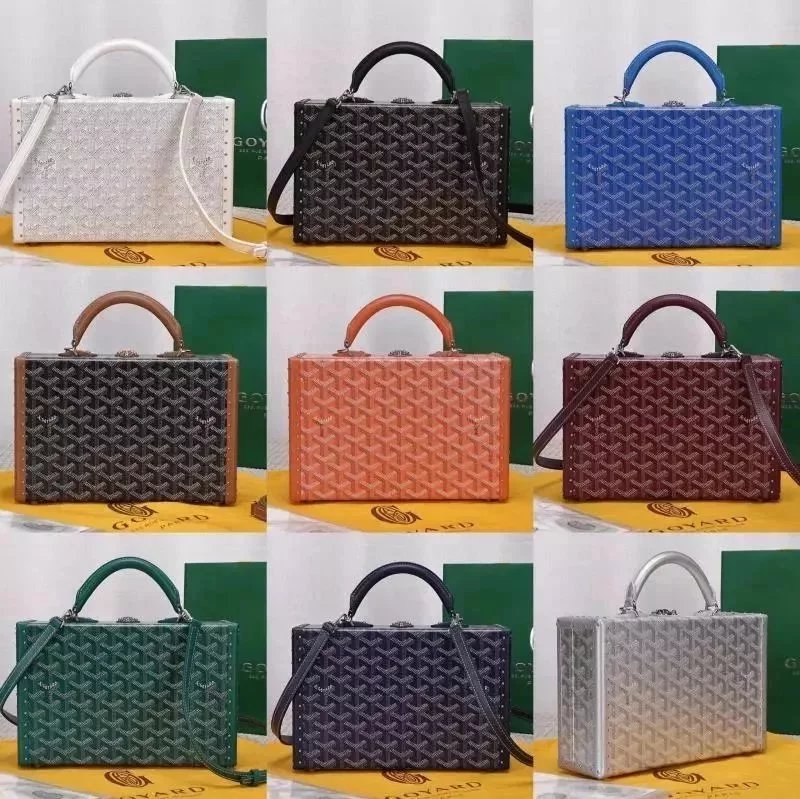 Goyard Bag Top version New Arrival|Beech Made by Artisans gegina Hard Bags Elegant De Box Bag Unisex Shoulder Crossbody Handbag Men's and Women's Bags