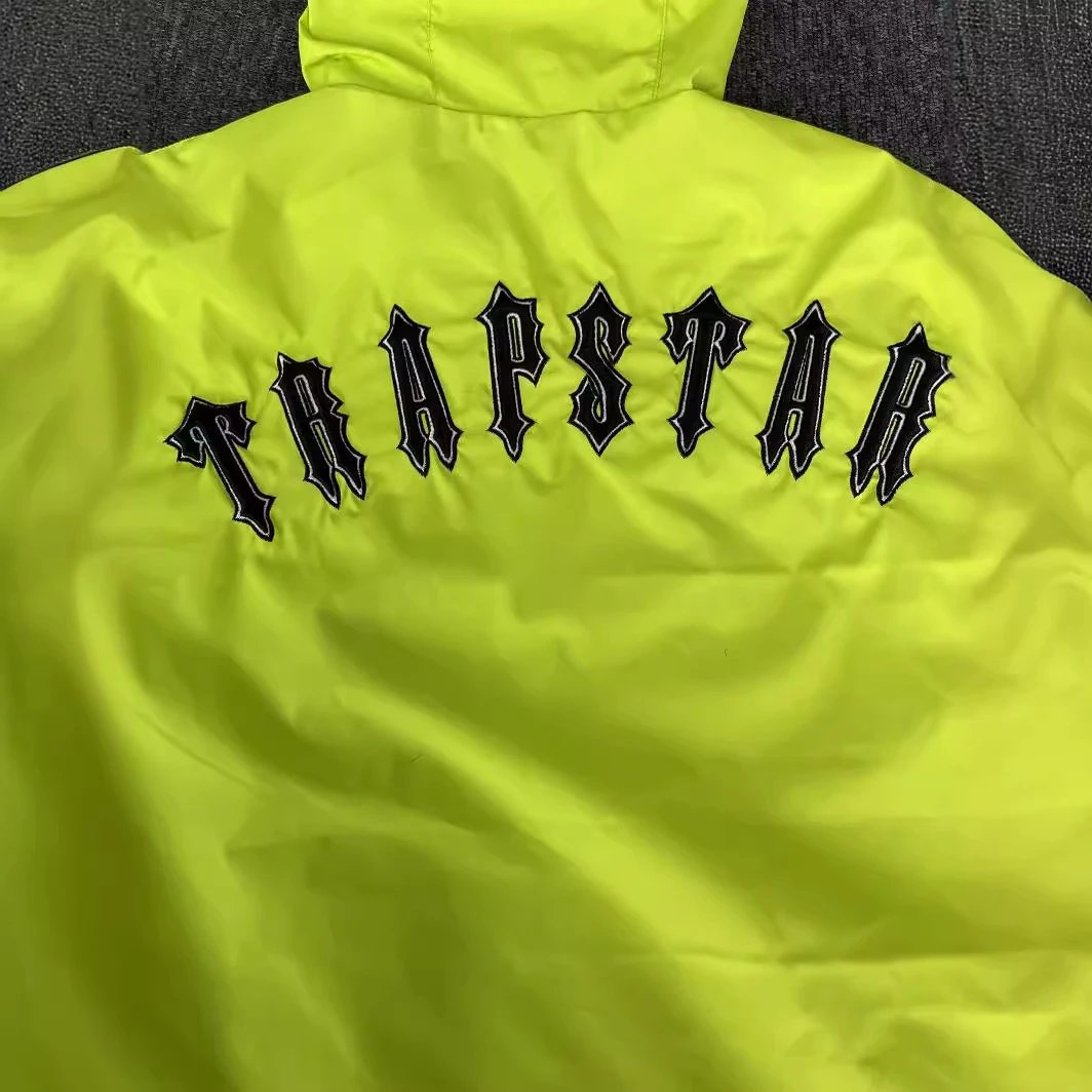 Trapstar jackets Autumn New Street Maychao Yellow Trench Coat Long Sleeve Hooded Jacket Jacket Casual All-Matching